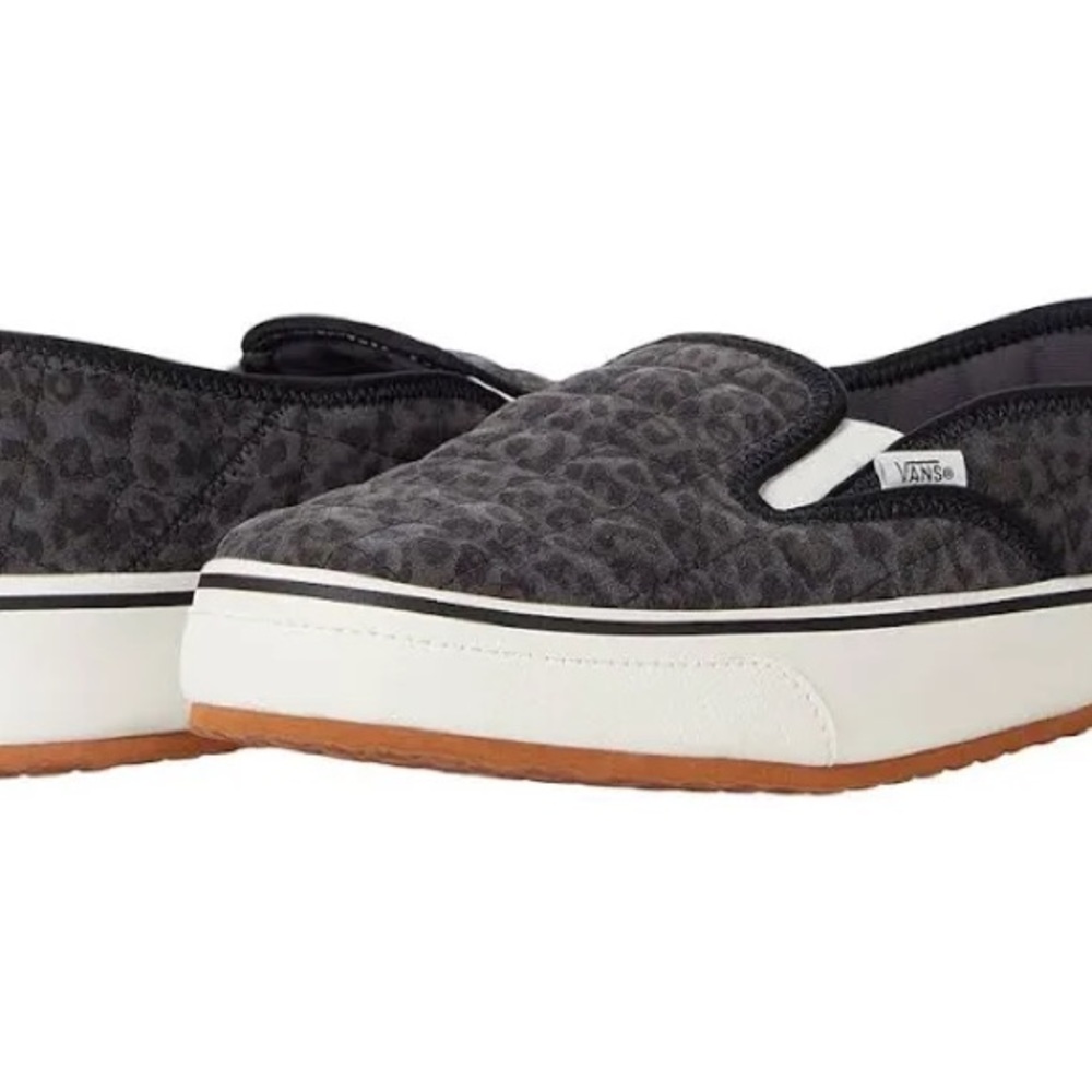 VANS SLIP-ER 2 ASPHALT MARSHMALLOW LEOPARD PRINT GRAY  NEW w/ tags